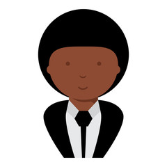 cartoon businessman wearing suit and tie over white background, vector illustration