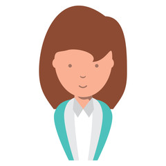 Cartoon businesswoman icon over white background, colorful design. vector illustration