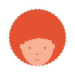 cartoon woman with afro hairstyle icon over white background, colorful design.  vector illustration
