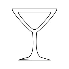 martini cocktail glass icon over white background, vector illlustration