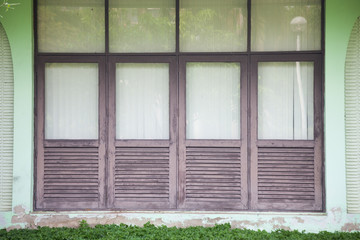 Four old glass window with clear glass lined