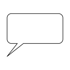 speech square bubble icon over white background, vector illustration