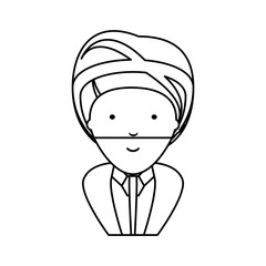 cartoon Indian man wearing a turban over white background, vector illustration