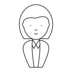 Cartoon businesswoman icon over white background, vector illustration