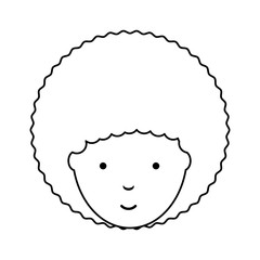 cartoon woman with afro hairstyle icon over white background, vector illustration