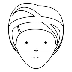 cartoon Indian man wearing a turban over white background, vector illustration