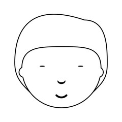 chinese man face icon over white background, vector illustration