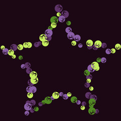 Vector Confetti Background Pattern. Element of design. Colored stylized berries on a black background