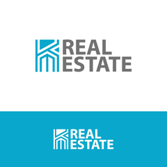 Letter K Real Estate logo design vector template