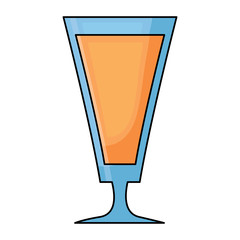 cocktail glass icon over white background, colorful design. vector illlustration