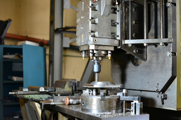 Milling of metal on a cnc machine. Metal processing by cutting