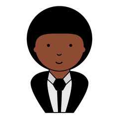 cartoon businessman wearing suit and tie over white background, vector illustration