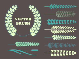 a set of brushes in the form of wheat for your design. Vector