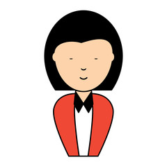 Cartoon businesswoman icon over white background, colorful design. vector illustration
