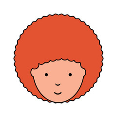 cartoon woman with afro hairstyle icon over white background, colorful design.  vector illustration