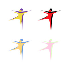 Set of Icons of ballet couples