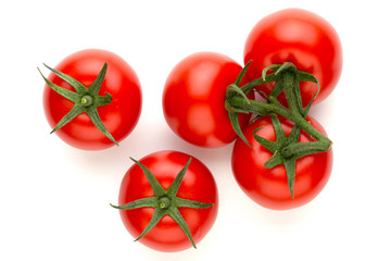 Fresh tomatoes isolated on white background.