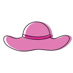 beach hat icon over white background, colorful design. vector illustration