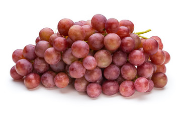 Ripe red grape isolated on white.