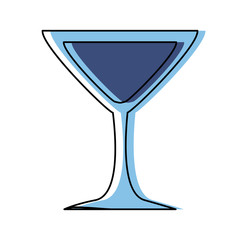 martini cocktail glass icon over white background, colorful design. vector illlustration