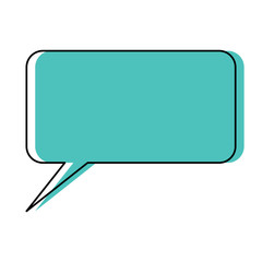 speech square bubble icon over white background, vector illustration