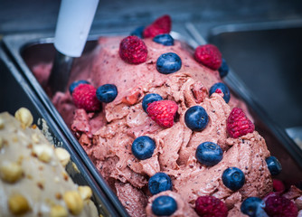 italian ice cream close up view - delights