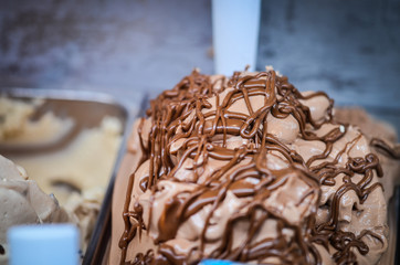 italian ice cream close up view - delights