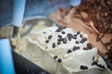 italian ice cream close up view - delights