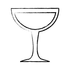 sketch of cocktail glass icon over white background, vector illlustration
