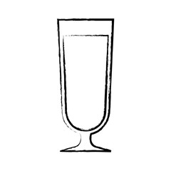 sketch of cocktail glass icon over white background, vector illlustration