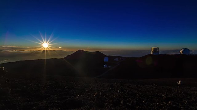 Amazing sunset on Mauna Kea time lapse