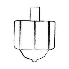 sketch of Spinning Top toy icon over white background, vector illustration