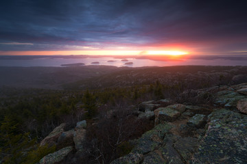Sunrise from Cadillac Mountain in Acadia National Park
