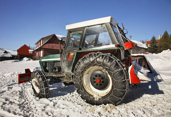 Tractor in Zdiar village. Slovakia