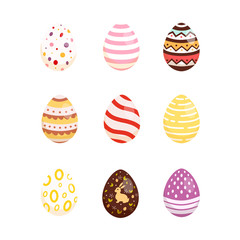 Set Easter eggs, collection of vector illustration in cartoon style, isolated.