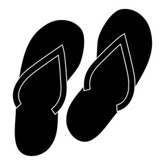 beach sandals icon over white background, vector illustration