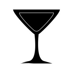 martini cocktail glass icon over white background, vector illlustration