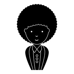 Cartoon businesswoman icon over white background, vector illustration