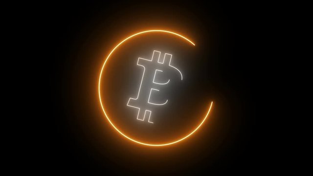 Bitcoin Neon Logo Appearance