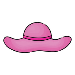 beach hat icon over white background, colorful design. vector illustration