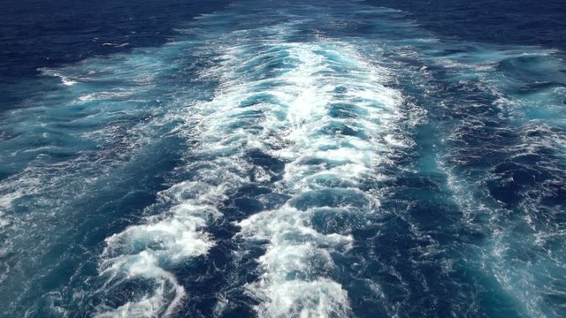 Wake behind an ocean going cruise ship at sea