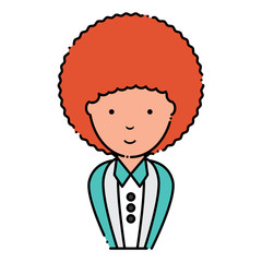 Cartoon businesswoman icon over white background, colorful design. vector illustration