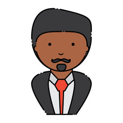 Cartoon businessman icon over white background, colorful design. vector illustration