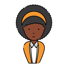 Cartoon businesswoman icon over white background, colorful design. vector illustration