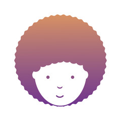 cartoon woman with afro hairstyle icon over white background, colorful design.  vector illustration
