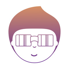 cartoon man with sunglasses over white background, colorful design.  vector illustration