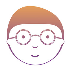 cartoon man with glasses icon over white background, vector illustration
