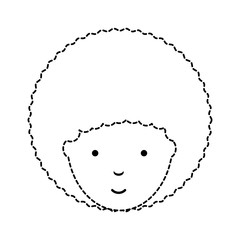 cartoon woman with afro hairstyle icon over white background, vector illustration