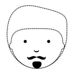 cartoon man with mustache over white background, vector illustration