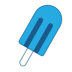ice cream bar icon over white background, blue shading design. vector illustration